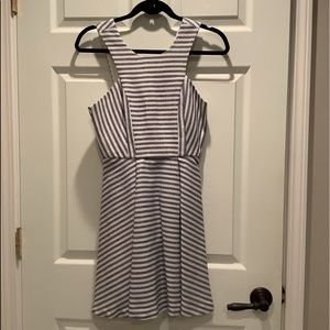 Bcbgeneration fit and flare dress. Size 2. White and blue